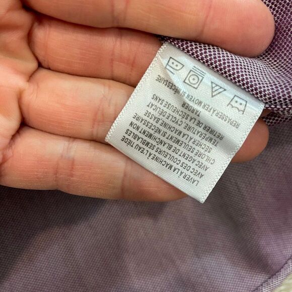 Guy Laroche Men's Long Sleeve Shirt Non Iron Light Purple 17 1/2 34/35 - Picture 5 of 10